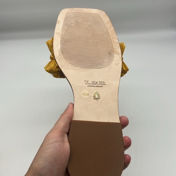 Antonio Melani - The Nat Note Braided Raffia Yellow Flat Slide On Sandal Size 10 - Picture 15 of 16